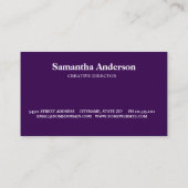 Silver Ink Purple Brush Mark Circle Logo Monogram Visitekaartje (Achterkant)