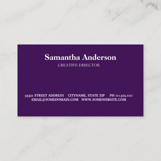 Silver Ink Purple Brush Mark Circle Logo Monogram Visitekaartje (Achterkant)