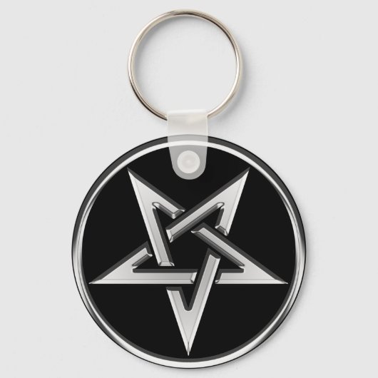 Silver Inverted Pentagram Sleutelhanger (Voorkant)