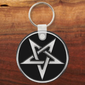 Silver Inverted Pentagram Sleutelhanger (Voorkant)