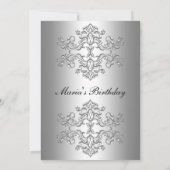 Silver Invitation Sweet 16 Kaart (Achterkant)