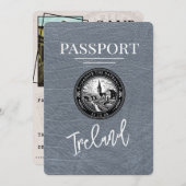 Silver Ireland Passport Save the Date (Voorkant / Achterkant)