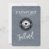 Silver Ireland Passport Wedding Invitation Kaart (Achterkant)