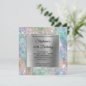 Silver Iridescent Diamond studeerde Folie Birthday Kaart (Staand voorkant)