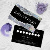 Silver iridescent glitter loyalty visitekaartje