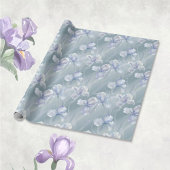 Silver Iris Floral 25e bruiloft Jubileum Cadeaupapier
