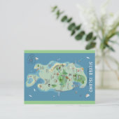 Silver Island Map Briefkaart (Staand voorkant)