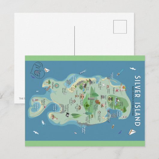 Silver Island Map Briefkaart (Voorkant / Achterkant)