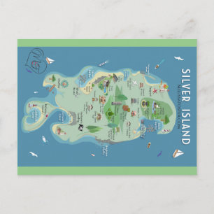 Silver Island Map Briefkaart