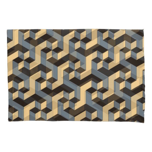 Silver Ivory Geometrische Complex Tegel Kussensloop (Voorkant)