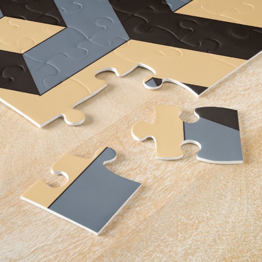 Silver Ivory Geometrische Complex Tegel Legpuzzel (Zijkant)