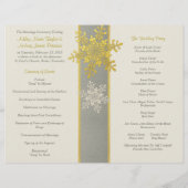 Silver Ivory Gold Snowflake Winter Wedding Program (Achterkant)
