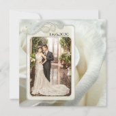 Silver Ivory Roos 25th Wedding Jubileum Foto Kaart (Voorkant)