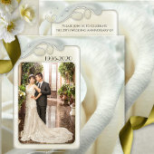 Silver Ivory Roos 25th Wedding Jubileum Foto Kaart