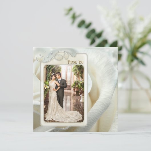 Silver Ivory Roos Weddenschap Hartelijk dank (Staand voorkant)