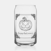 Silver Jack O' Lantern Halloween Blikvorm Glas (Voorkant)