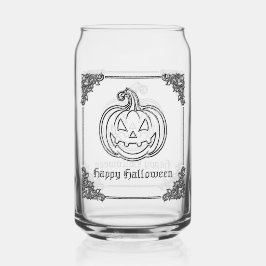 Silver Jack O' Lantern Halloween Blikvorm Glas