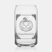 Silver Jack O' Lantern Halloween Blikvorm Glas (Achterkant)