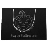 Silver Jack O' Lantern Halloween Groot Cadeauzakje (Voorkant)