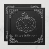 Silver Jack O' Lantern Halloween Kaart (Voorkant / Achterkant)
