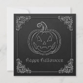 Silver Jack O' Lantern Halloween Kaart (Voorkant)