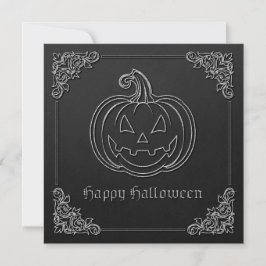 Silver Jack O' Lantern Halloween Kaart