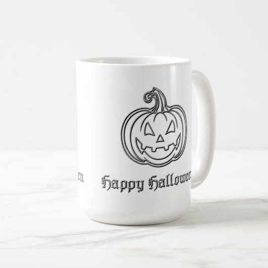 Silver Jack O' Lantern Halloween Koffiemok (Voorkant rechts)