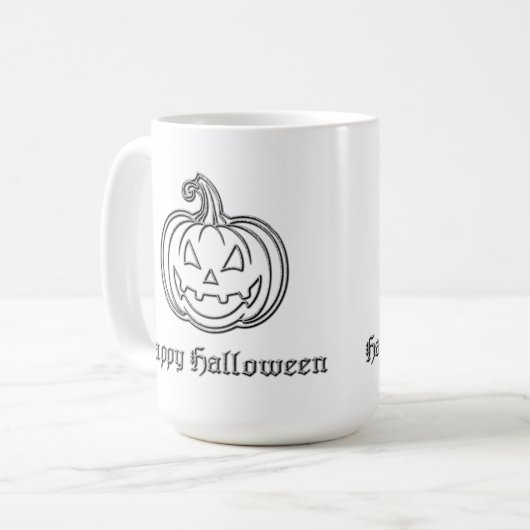 Silver Jack O' Lantern Halloween Koffiemok (Voorkant links)