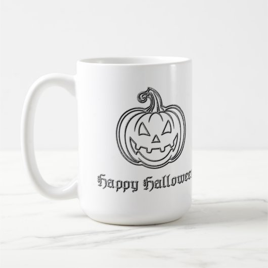 Silver Jack O' Lantern Halloween Koffiemok (Links)