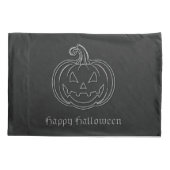 Silver Jack O' Lantern Halloween Kussensloop (Achterkant)