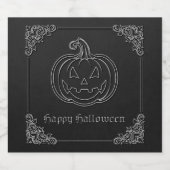 Silver Jack O' Lantern Halloween Likeurfles Etiket (Enkel label)