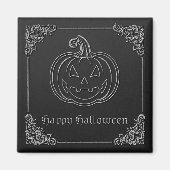 Silver Jack O' Lantern Halloween Magneet (Voorkant)