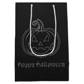 Silver Jack O' Lantern Halloween Medium Cadeauzakje (Achterkant)