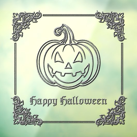 Silver Jack O' Lantern Halloween Raamsticker (Vel 3)
