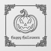 Silver Jack O' Lantern Halloween Raamsticker (Vel)
