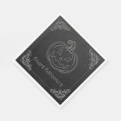 Silver Jack O' Lantern Halloween Servet (Hoek)