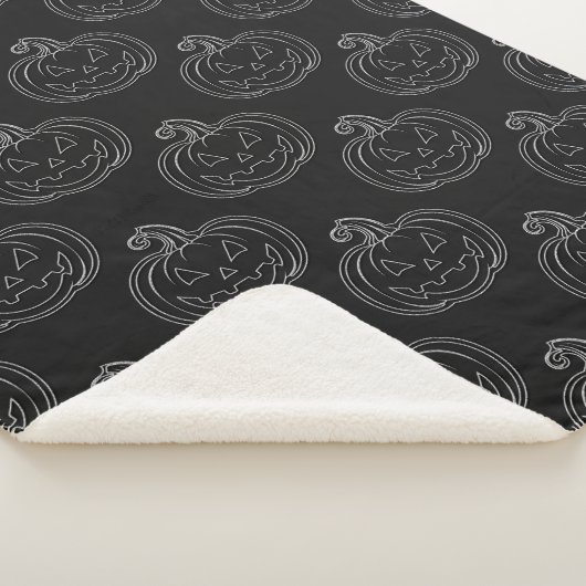 Silver Jack O' Lantern Halloween Sherpa Deken (3/4)