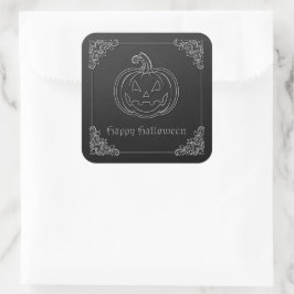 Silver Jack O' Lantern Halloween Vierkante Sticker