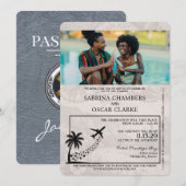 Silver Jamaica Passport Wedding Invitation Kaart (Voorkant / Achterkant)