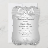 Silver Jewel Bow Snowflake Quinceanera Kaart (Voorkant)