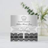 Silver Jewel Cross Boy First Heilige Communie Kaart (Staand voorkant)