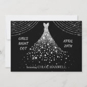 Silver Jewel Dress Bachelorette Party Uitnodiging (Voorkant)