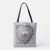 Silver Jewel Fairy Heart aangepaste fee canvas tas (Achterkant)