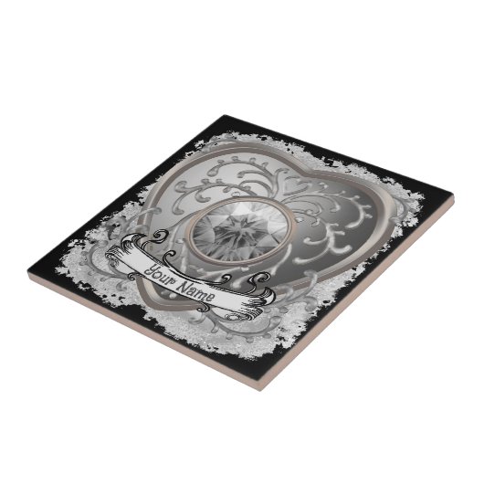 Silver Jewel Fairy Heart tegel Tegeltje (Zijkant)