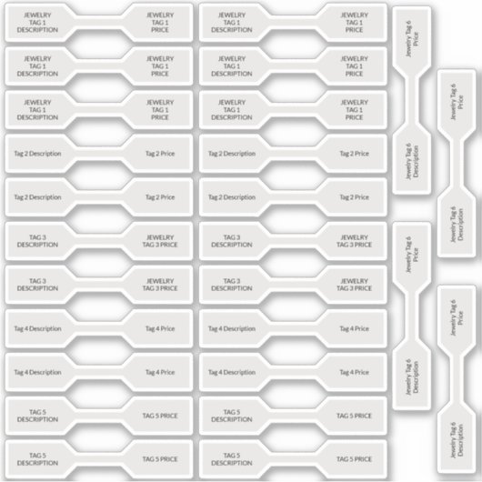 Silver Jewelry Price Label Barbell Stickers (Voorkant)