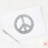 Silver Jewels Peace Sign Ronde Sticker (Envelop)