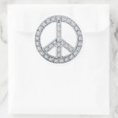 Silver Jewels Peace Sign Ronde Sticker (Tas)