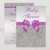 Silver Jewels Radiant Orchid Bow Baby shower Kaart (Voorkant / Achterkant)