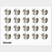 Silver Jingle Bells Ronde Sticker (Vel)