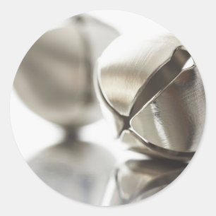 Silver Jingle Bells Ronde Sticker